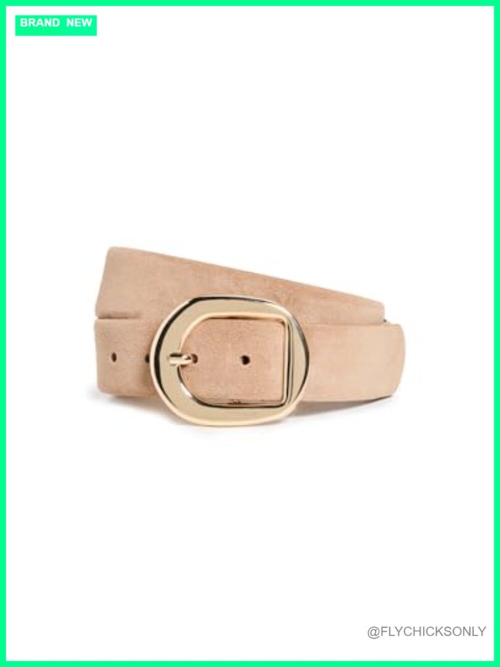 Suede Belt Gold-Tone Buckle 1.5in Designer Accessory